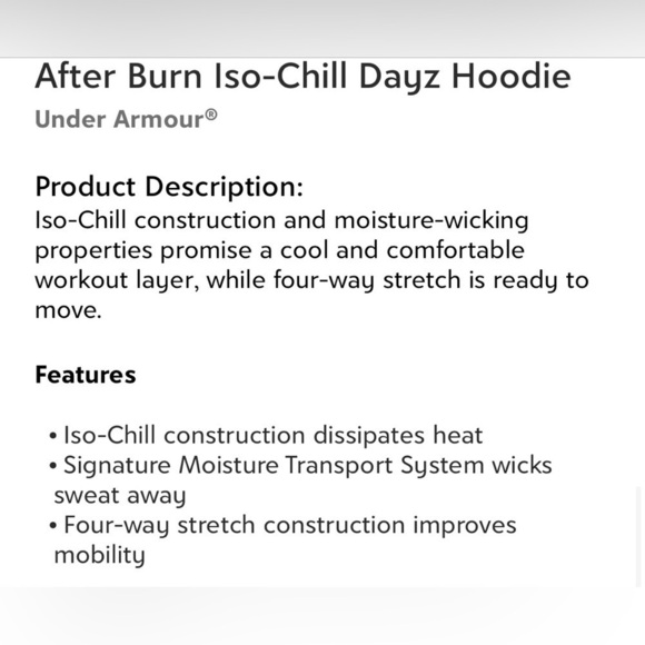 COPY - NWOT S Petite Under Armour After Burn Iso-Chill Dayz Hoodie in Ne… - Picture 5 of 7